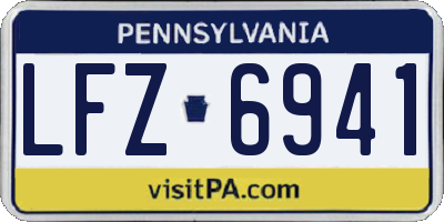 PA license plate LFZ6941