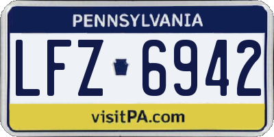 PA license plate LFZ6942