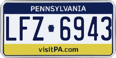 PA license plate LFZ6943