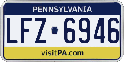 PA license plate LFZ6946
