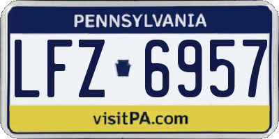 PA license plate LFZ6957