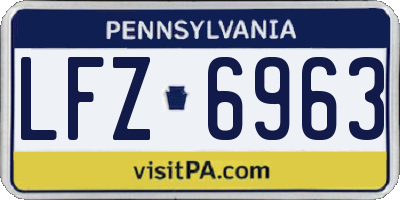 PA license plate LFZ6963