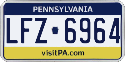 PA license plate LFZ6964