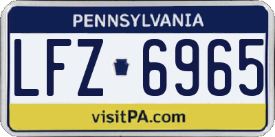 PA license plate LFZ6965