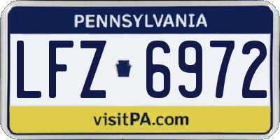 PA license plate LFZ6972
