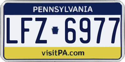 PA license plate LFZ6977