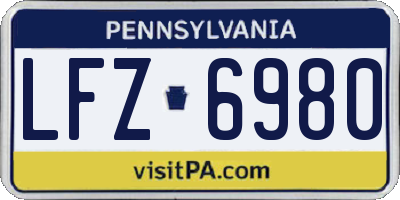 PA license plate LFZ6980