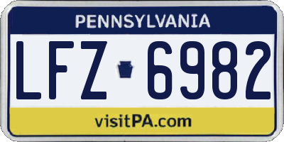 PA license plate LFZ6982