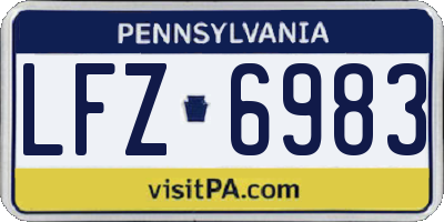PA license plate LFZ6983