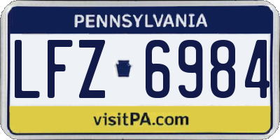 PA license plate LFZ6984