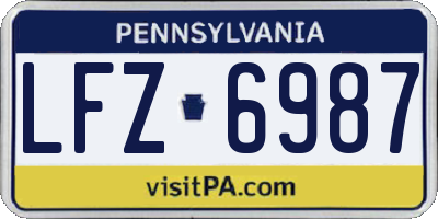 PA license plate LFZ6987