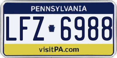 PA license plate LFZ6988