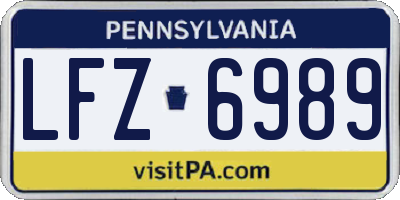 PA license plate LFZ6989