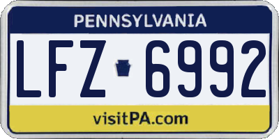 PA license plate LFZ6992