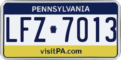 PA license plate LFZ7013