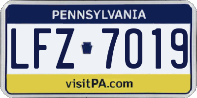 PA license plate LFZ7019