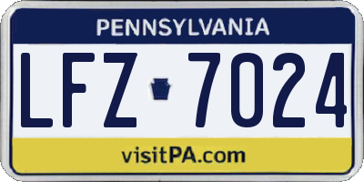PA license plate LFZ7024