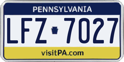 PA license plate LFZ7027