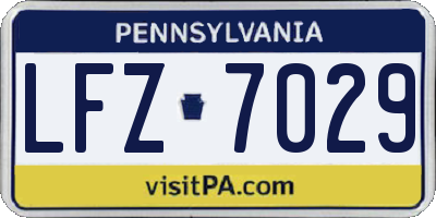 PA license plate LFZ7029