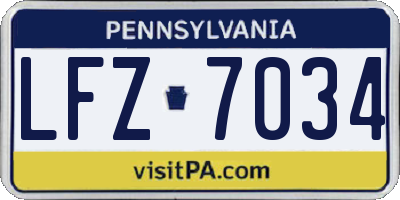PA license plate LFZ7034