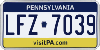 PA license plate LFZ7039