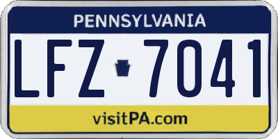 PA license plate LFZ7041