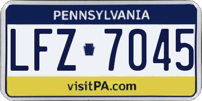 PA license plate LFZ7045