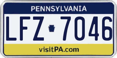 PA license plate LFZ7046