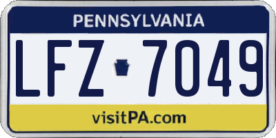 PA license plate LFZ7049