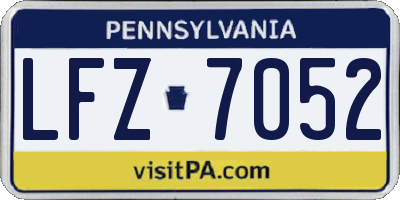 PA license plate LFZ7052