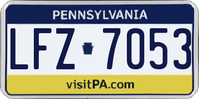 PA license plate LFZ7053