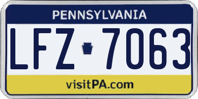 PA license plate LFZ7063