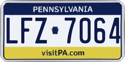 PA license plate LFZ7064