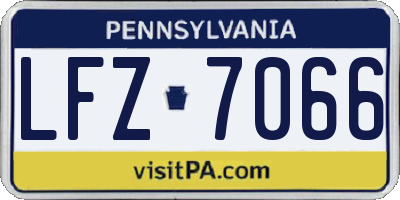 PA license plate LFZ7066
