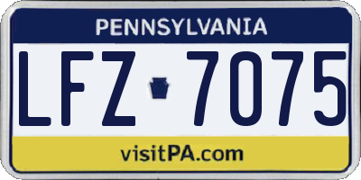 PA license plate LFZ7075