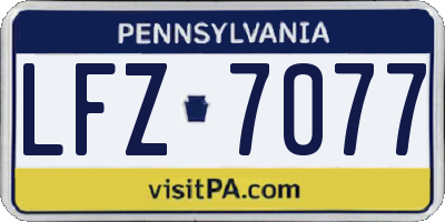 PA license plate LFZ7077