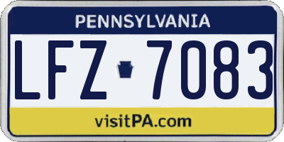 PA license plate LFZ7083
