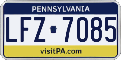 PA license plate LFZ7085