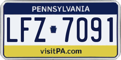 PA license plate LFZ7091