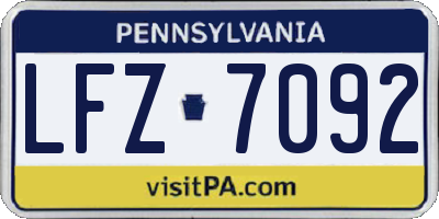 PA license plate LFZ7092