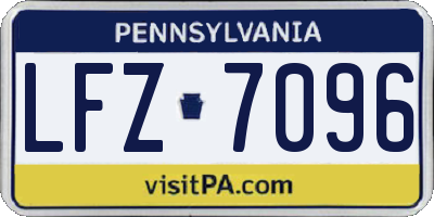 PA license plate LFZ7096