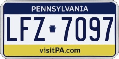 PA license plate LFZ7097