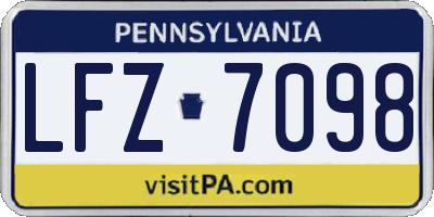 PA license plate LFZ7098