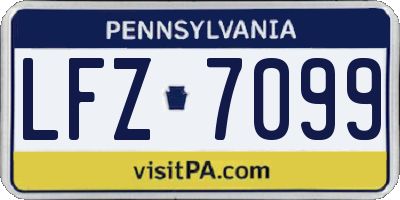PA license plate LFZ7099