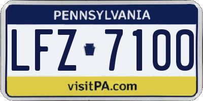 PA license plate LFZ7100