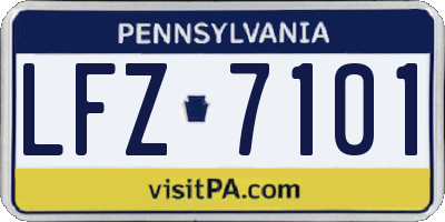 PA license plate LFZ7101