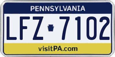 PA license plate LFZ7102