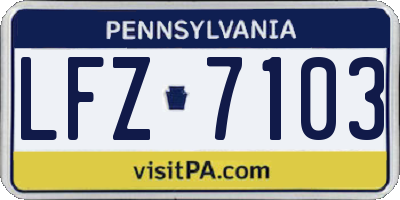 PA license plate LFZ7103