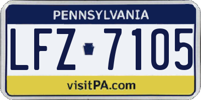 PA license plate LFZ7105