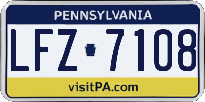 PA license plate LFZ7108